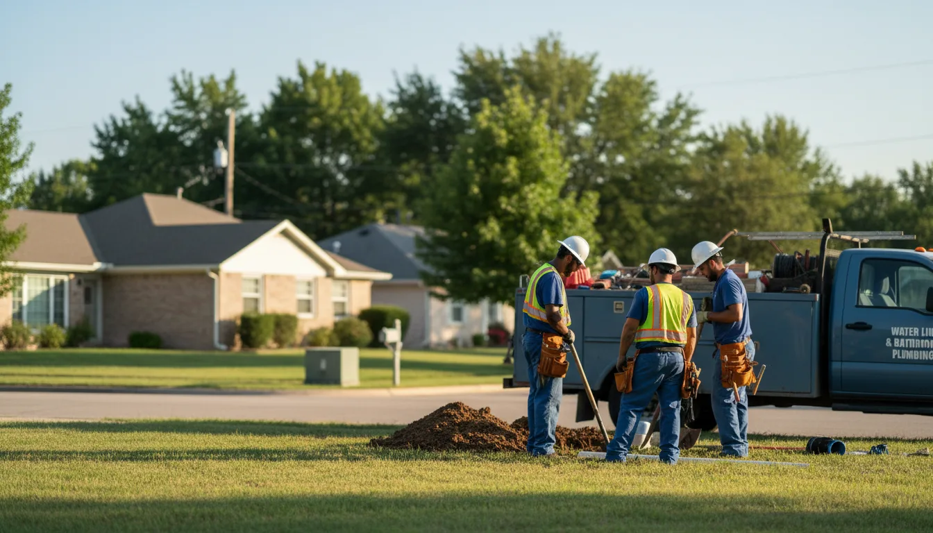 Residential water line and bathroom plumbing service in Briggs, TX
